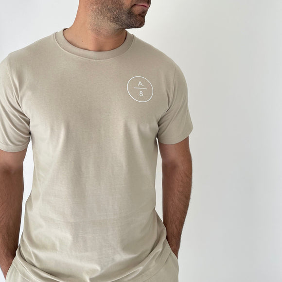 Sand A./8 monogram T-shirt