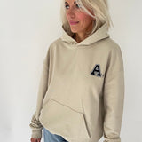 Sand Collegiate Embroidered A. Hoodie